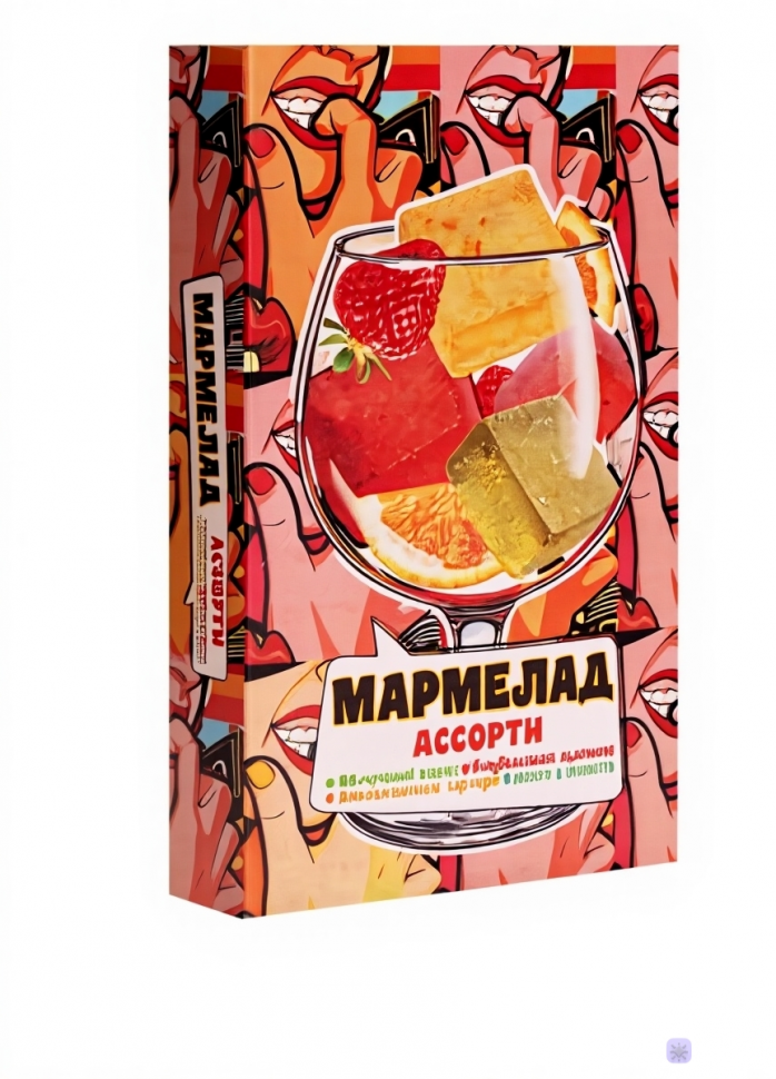  Мармелад АлкоАссорти(яблочный виски, клубничный просекко, апельсиновый вермут, лайм текила) 110г в Новороссийске